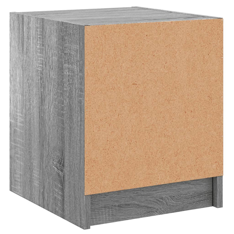 vidaXL 2 db szürke sonoma színű éjjeliszekrény üvegajtóval 35x37x42 cm