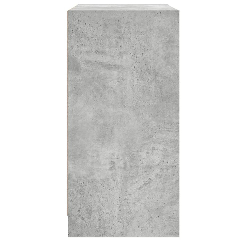 vidaXL betonszürke kisszekrény üvegajtókkal 68 x 37 x 75,5 cm