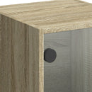 vidaXL sonoma tölgy színű magasszekrény üvegajtókkal 35 x 37 x 109 cm