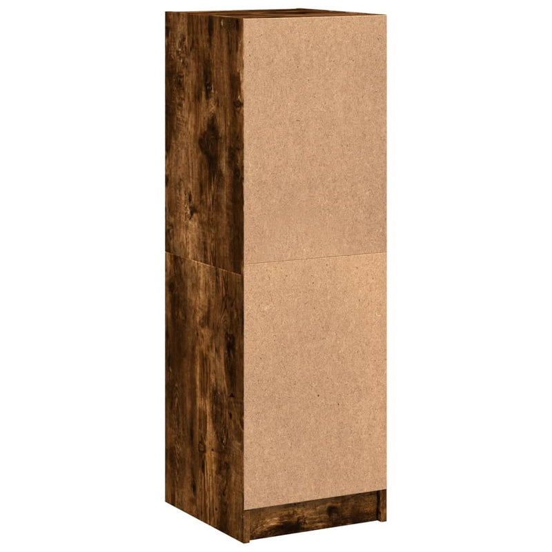 vidaXL füstös tölgy színű magasszekrény üvegajtókkal 35 x 37 x 109 cm