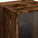 vidaXL füstös tölgy színű magasszekrény üvegajtókkal 35 x 37 x 109 cm