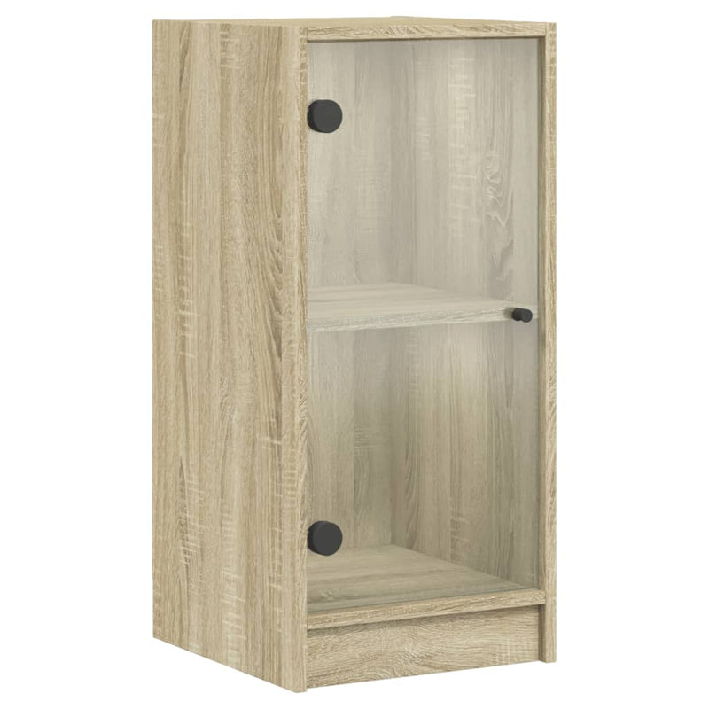vidaXL sonoma tölgy színű kisszekrény üvegajtókkal 35 x 37 x 75,5 cm