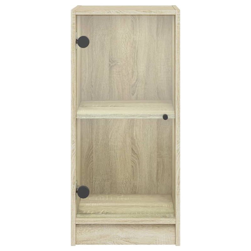 vidaXL sonoma tölgy színű kisszekrény üvegajtókkal 35 x 37 x 75,5 cm