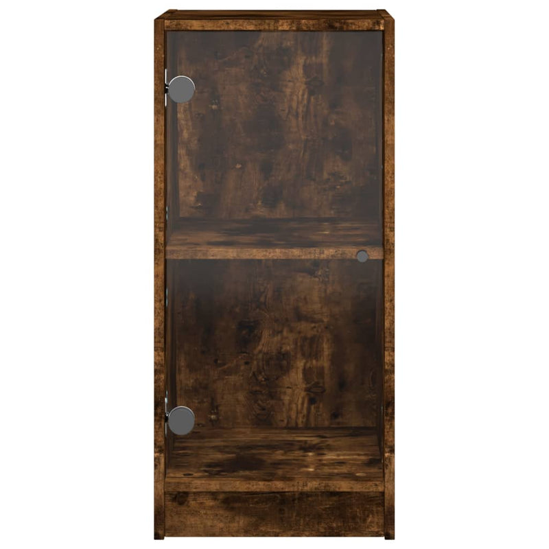vidaXL füstös tölgy színű kisszekrény üvegajtókkal 35 x 37 x 75,5 cm