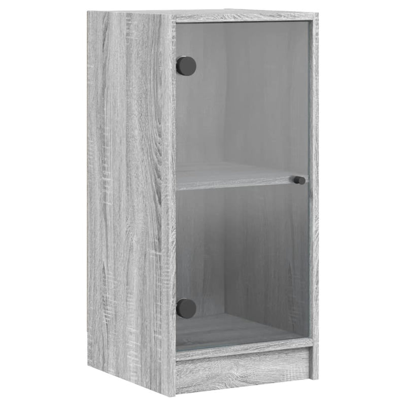 vidaXL szürke sonoma színű kisszekrény üvegajtókkal 35 x 37 x 75,5 cm