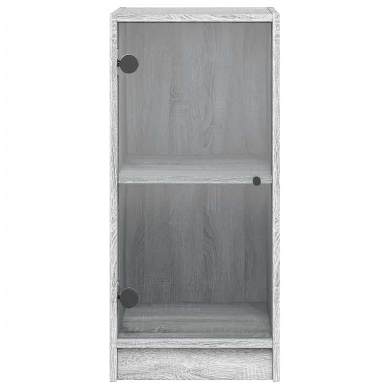 vidaXL szürke sonoma színű kisszekrény üvegajtókkal 35 x 37 x 75,5 cm