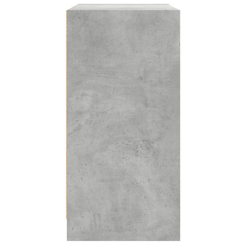 vidaXL betonszürke kisszekrény üvegajtókkal 68 x 37 x 75,5 cm