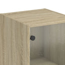 vidaXL sonoma tölgy színű magasszekrény üvegajtókkal 35 x 37 x 142 cm