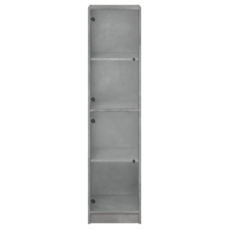 vidaXL betonszürke magasszekrény üvegajtókkal 35 x 37 x 142 cm