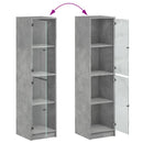 vidaXL betonszürke magasszekrény üvegajtókkal 35 x 37 x 142 cm