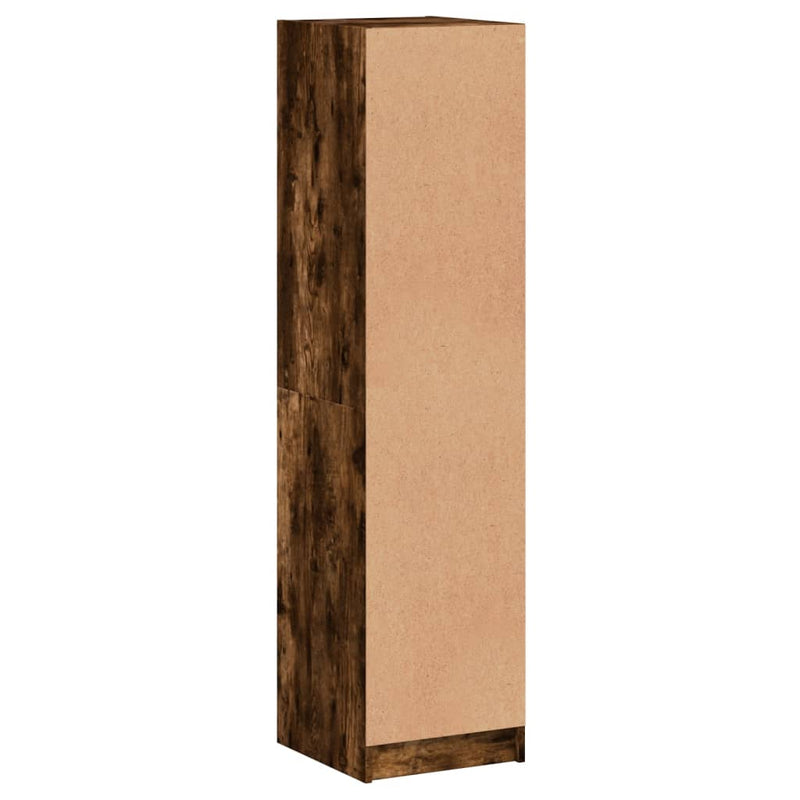 vidaXL füstös tölgy színű magasszekrény üvegajtókkal 35 x 37 x 142 cm