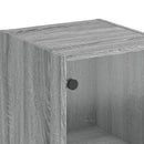 vidaXL szürke sonoma színű magasszekrény üvegajtókkal 35 x 37 x 142 cm