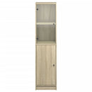 vidaXL sonoma tölgy színű magasszekrény üvegajtóval 35 x 37 x 142 cm