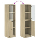 vidaXL sonoma tölgy színű magasszekrény üvegajtóval 35 x 37 x 142 cm