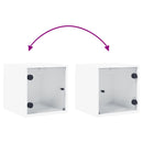 vidaXL fehér éjjeliszekrény üvegajtóval 35 x 37 x 35 cm