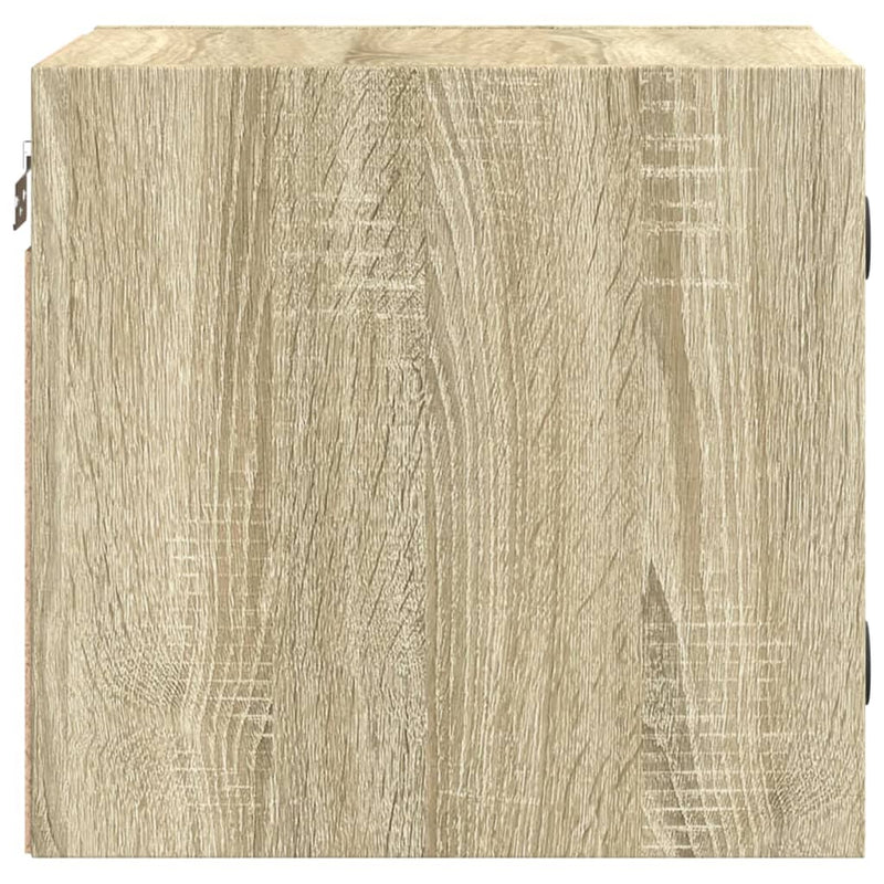 vidaXL sonoma tölgy színű éjjeliszekrény üvegajtóval 35 x 37 x 35 cm