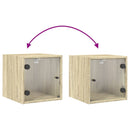 vidaXL sonoma tölgy színű éjjeliszekrény üvegajtóval 35 x 37 x 35 cm