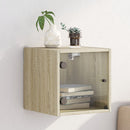 vidaXL sonoma tölgy színű éjjeliszekrény üvegajtóval 35 x 37 x 35 cm