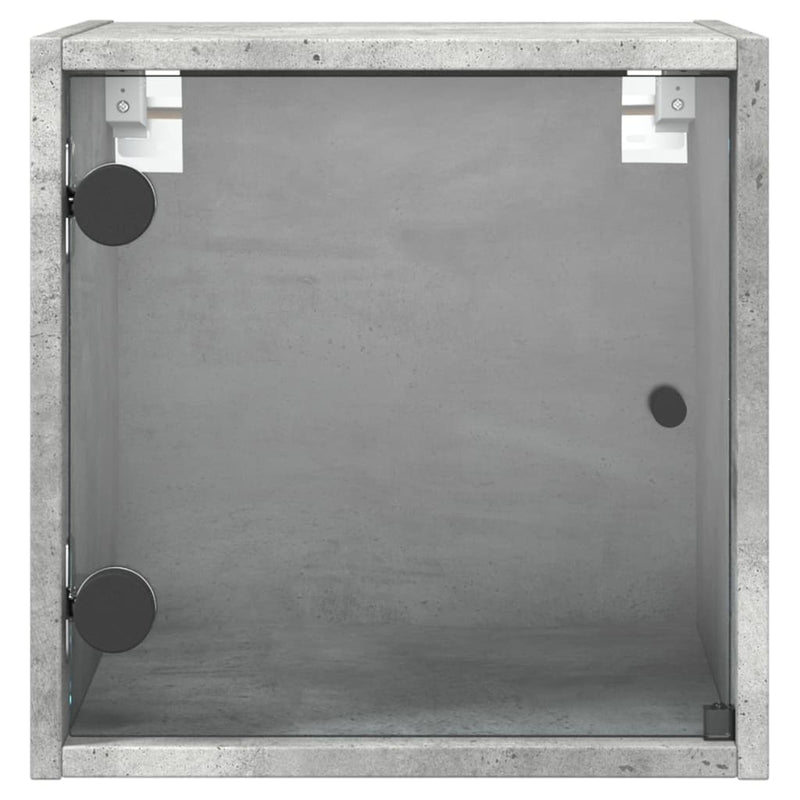 vidaXL betonszürke éjjeliszekrény üvegajtóval 35 x 37 x 35 cm