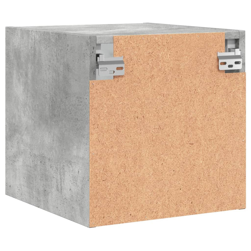 vidaXL betonszürke éjjeliszekrény üvegajtóval 35 x 37 x 35 cm