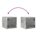 vidaXL betonszürke éjjeliszekrény üvegajtóval 35 x 37 x 35 cm