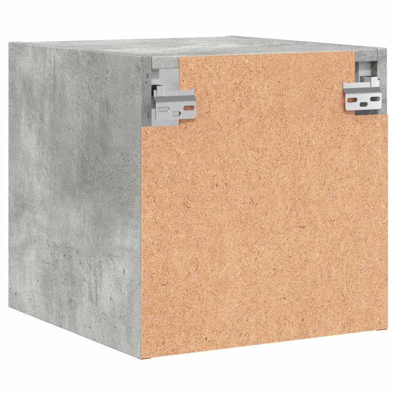 vidaXL 2 db betonszürke éjjeliszekrény üvegajtóval 35 x 37 x 35 cm