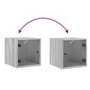 vidaXL szürke sonoma színű éjjeliszekrény üvegajtóval 35 x 37 x 35 cm