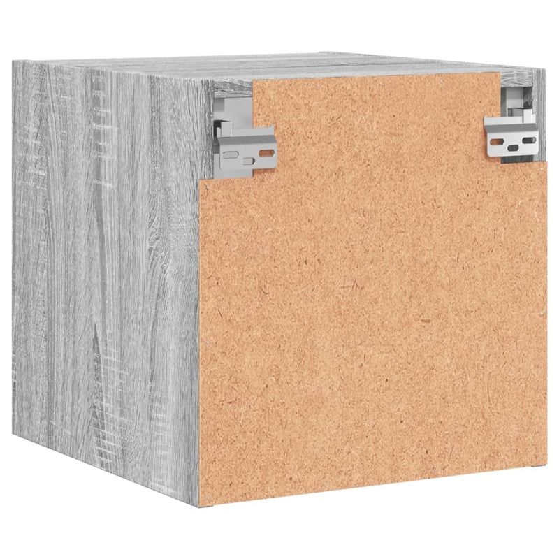 vidaXL 2 db szürke sonoma színű éjjeliszekrény üvegajtóval 35x37x35 cm