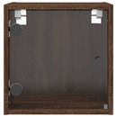 vidaXL barna tölgy színű éjjeliszekrény üvegajtóval 35 x 37 x 35 cm