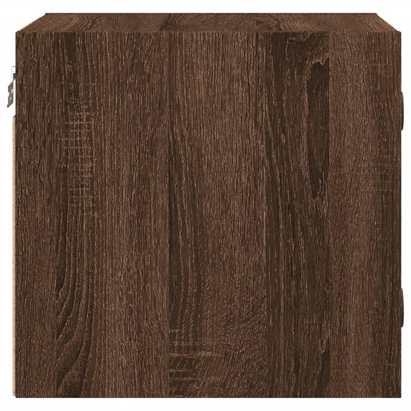 vidaXL 2 db barna tölgy színű éjjeliszekrény üvegajtókkal 35x37x35 cm