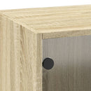 vidaXL sonoma-tölgyszínű faliszekrény üvegajtókkal 35x37x100 cm