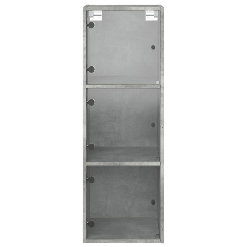 vidaXL betonszürke faliszekrény üvegajtókkal 35x37x100 cm