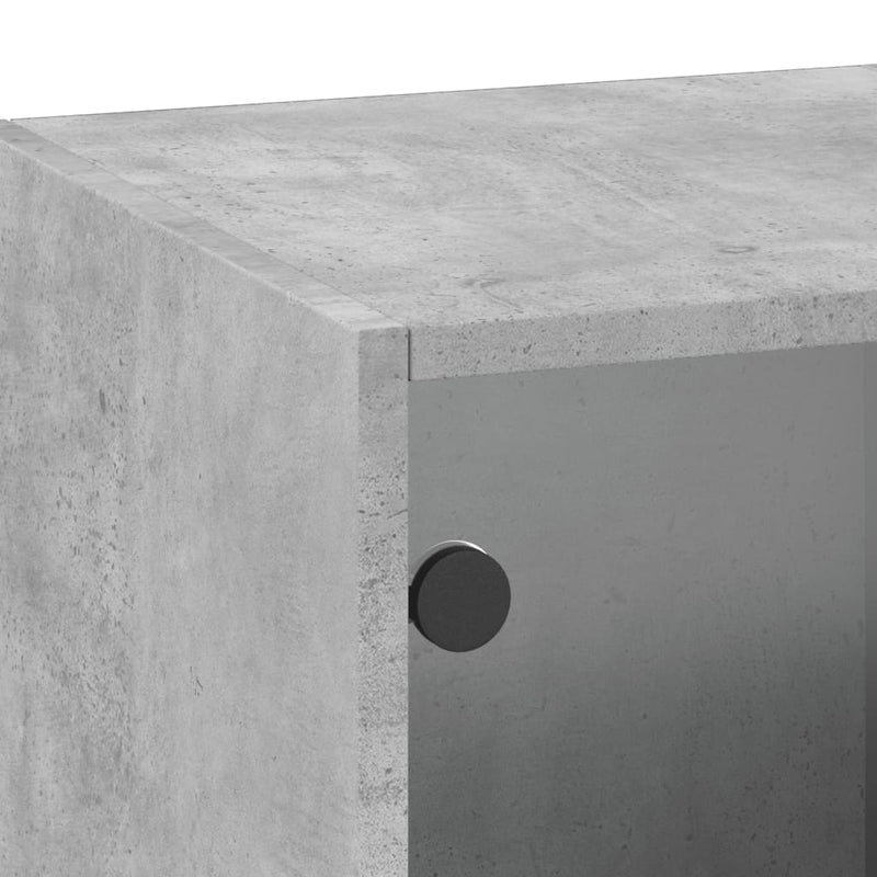 vidaXL betonszürke faliszekrény üvegajtókkal 35x37x100 cm