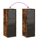 vidaXL füstös tölgyszínű faliszekrény üvegajtókkal 35x37x100 cm