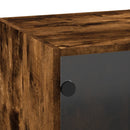 vidaXL füstös tölgyszínű faliszekrény üvegajtókkal 35x37x100 cm