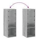 vidaXL szürke sonoma színű faliszekrény üvegajtókkal 35x37x100 cm