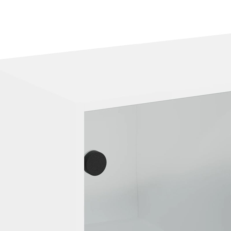 vidaXL fehér faliszekrény üvegajtókkal 68 x 37 x 68,5 cm