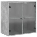 vidaXL betonszürke faliszekrény üvegajtókkal 68 x 37 x 68,5 cm