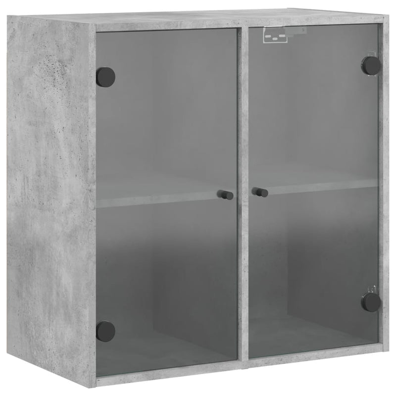 vidaXL betonszürke faliszekrény üvegajtókkal 68 x 37 x 68,5 cm