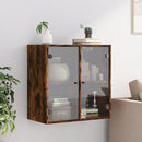 vidaXL füstös tölgyszínű faliszekrény üvegajtókkal 68 x 37 x 68,5 cm