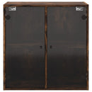 vidaXL füstös tölgyszínű faliszekrény üvegajtókkal 68 x 37 x 68,5 cm