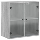 vidaXL szürke sonoma színű faliszekrény üvegajtókkal 68 x 37 x 68,5 cm