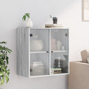 vidaXL szürke sonoma színű faliszekrény üvegajtókkal 68 x 37 x 68,5 cm
