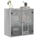 vidaXL szürke sonoma színű faliszekrény üvegajtókkal 68 x 37 x 68,5 cm