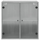 vidaXL szürke sonoma színű faliszekrény üvegajtókkal 68 x 37 x 68,5 cm