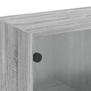 vidaXL szürke sonoma színű faliszekrény üvegajtókkal 68 x 37 x 68,5 cm