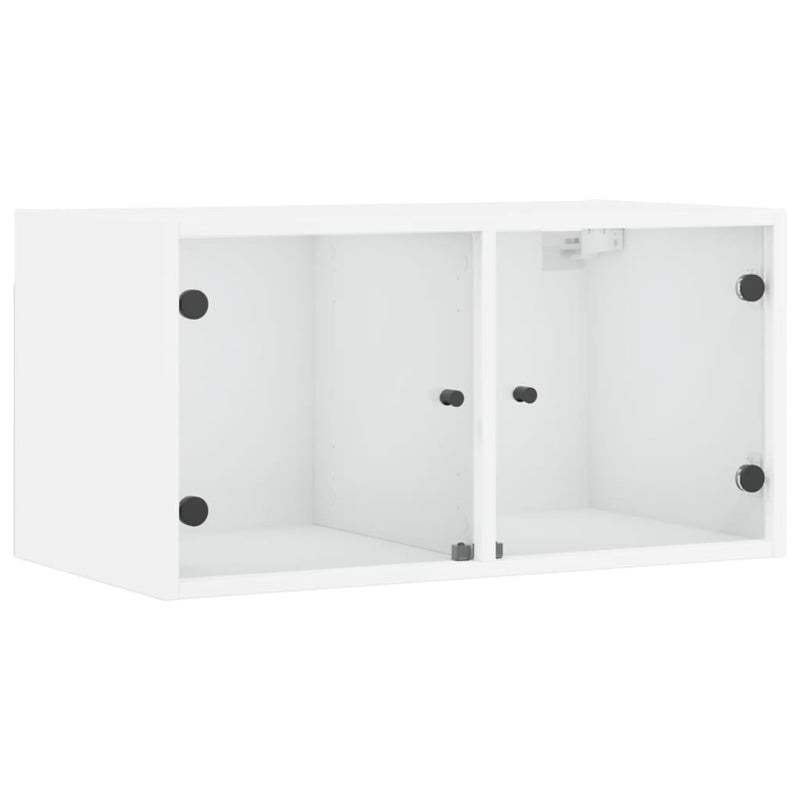 vidaXL fehér faliszekrény üvegajtókkal 68,5x37x35 cm