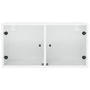 vidaXL fehér faliszekrény üvegajtókkal 68,5x37x35 cm