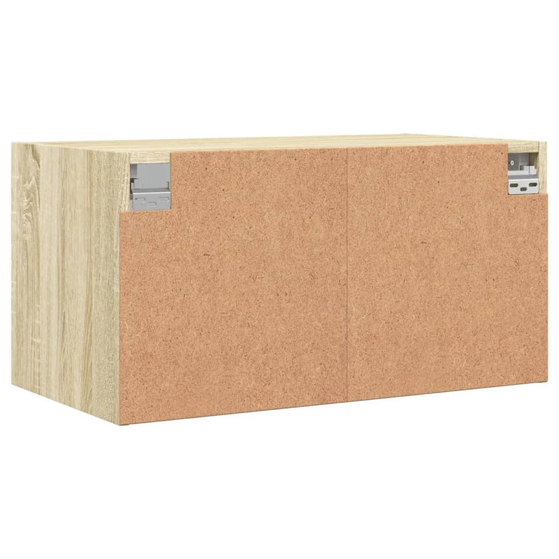 vidaXL sonoma tölgy színű faliszekrény üvegajtókkal 68,5x37x35 cm