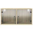 vidaXL 2 db sonoma tölgy színű faliszekrény üvegajtókkal 68,5x37x35 cm